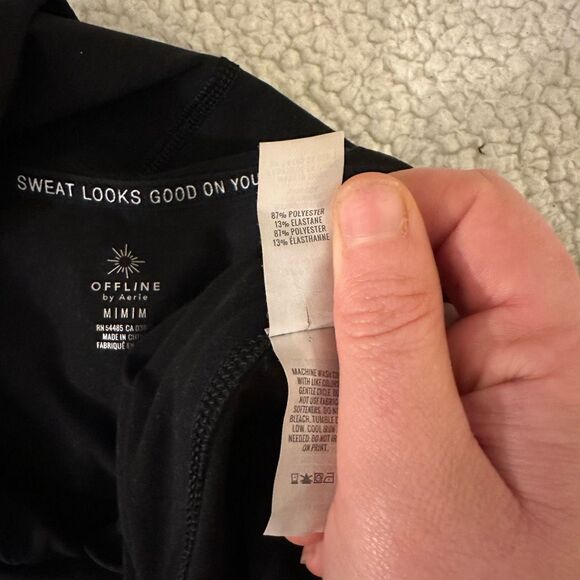 Aerie Offline Womens Black Athletic Hooded Sweatshirt Medium EUC - Picture 6 of 10